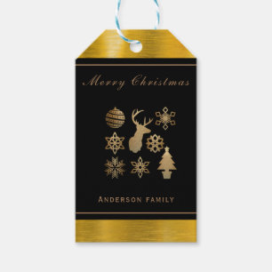 Personalised black and gold Christmas Gift Tags