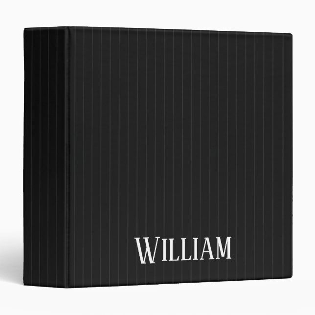 Personalised black pinstripes binder (Front/Spine)