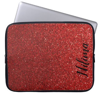 Personalised Blood Red Faux Glitter Sleeve Name