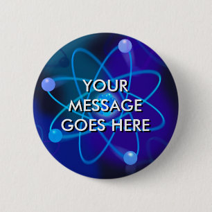 Personalised Blue Atomic Structure 2 Inch Round Button