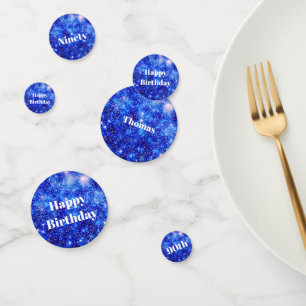 Personalised Blue sparkle 90th birthday Confetti