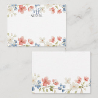 Personalised Blush Watercolour Floral Monogram Card