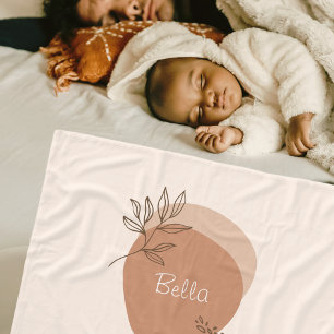 Personalised boho minimalist fleece blanket