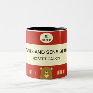 Personalised Boo Bear Book Cover - Cranberry Red Two-Tone Coffee Mug