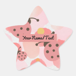 Personalised Bookplate Pastel Ladybirds Star Sticker