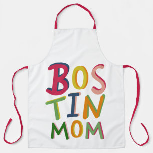 Personalised Bostin Mom Black Country Apron