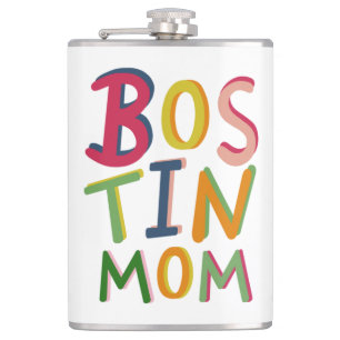 Personalised Bostin Mom Black Country Hip Flask