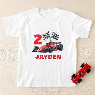 Personalised Boys Racer Birthday T-Shirt
