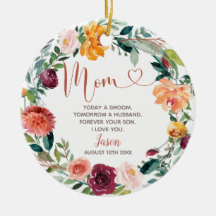 Personalised Bridal Groomsman Bridesmaid Ceramic O Ornament