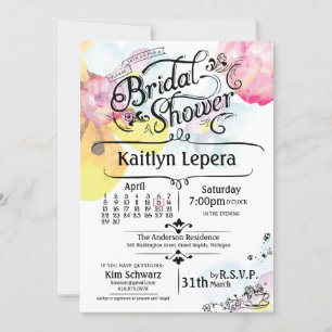 Personalised Bridal Shower Invitation_April Save The Date