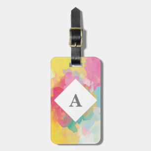 Personalised Bright Watercolour luggage tag