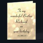 Personalised Brother Birthday Card<br><div class="desc">Stylish personalised Birthday Greeting Card for Brother</div>