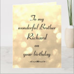 Personalised Brother Birthday Card<br><div class="desc">Stylish personalised Birthday Greeting Card for Brother</div>