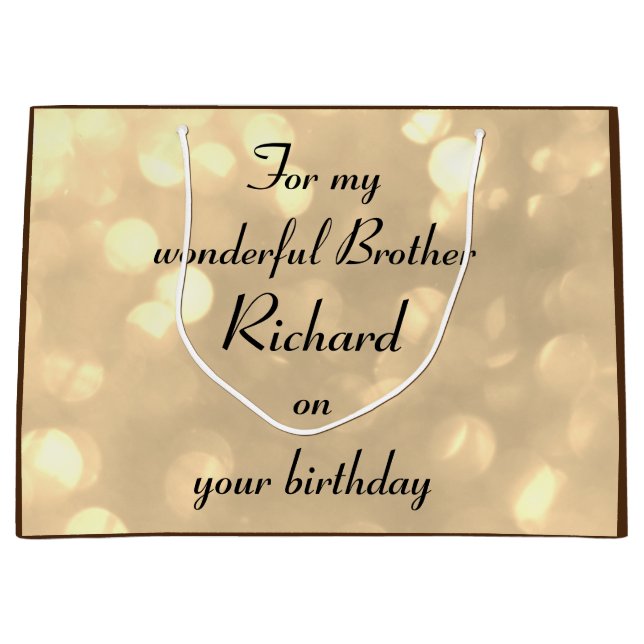 Personalised Brother Birthday Large Gift Bag (Front)