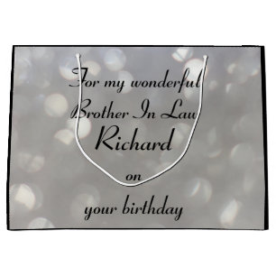 Personalised Brother In Law Birthday Large Gift Bag
