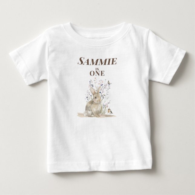Personalised Bunny 1st Birthday Bodysuit (Front)