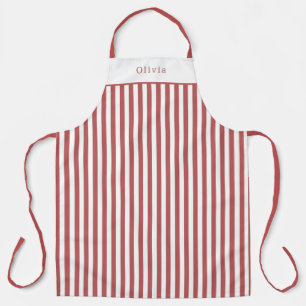 Personalised Burgundy Stripe Pattern Apron