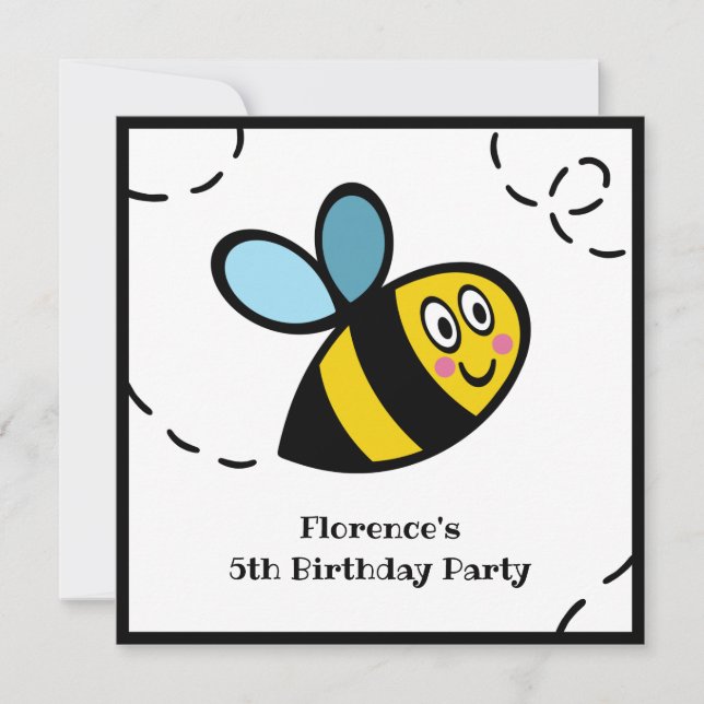 Personalised Busy Bumblebee Invitation (Front)