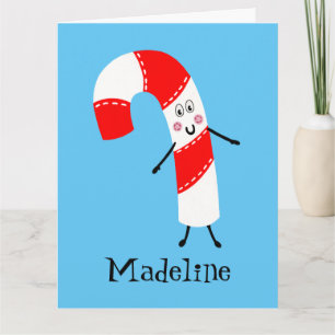 Personalised Candy Cane Christmas Card