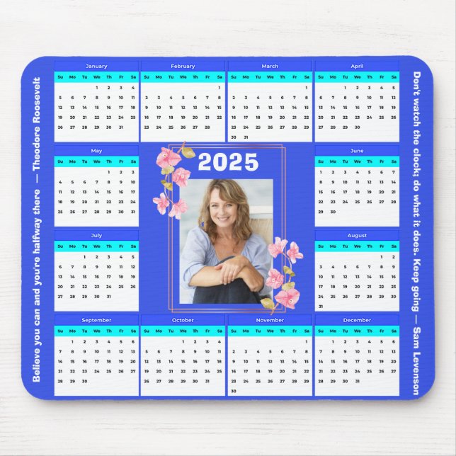 Personalised Centrepiece Desk Photo Calendar Mouse Pad (Front)