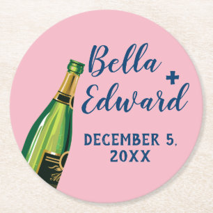 personalised champagne wedding coaster Thank you