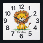 Personalised Child's Wall Clock<br><div class="desc">Square. Size 10.75" x 10.75". Easoly change the name on the design template to personalise. Makes a great kid's gift. This wall clock is vibrantly printed with AcryliPrint®HD process to ensure the highest quality display of any content. Order this deco style wall clock for your walls or give to friends...</div>