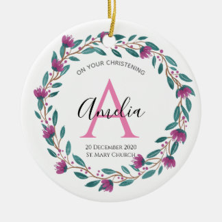 Personalised Christen Godparents Baptism godchild Ceramic Ornament