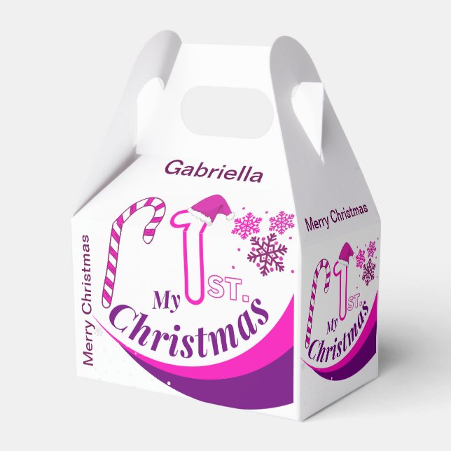 Personalised Christmas Baby "My 1st Christmas" Favor Box (Front Side)