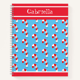 Personalised Christmas Candy Cane Notebook
