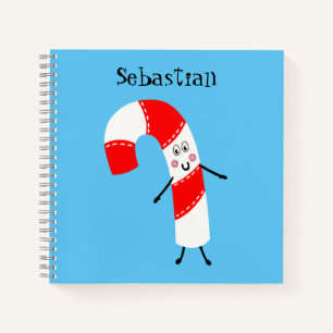 Personalised Christmas Candy Cane Notebook
