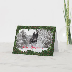 Personalised Christmas card featuring Alsatian dog