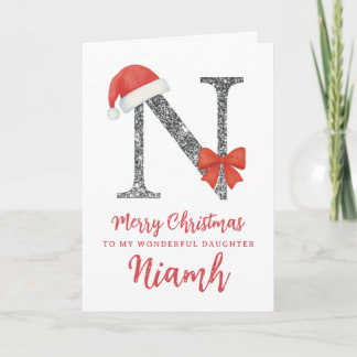 Personalised Christmas Card - Letter N