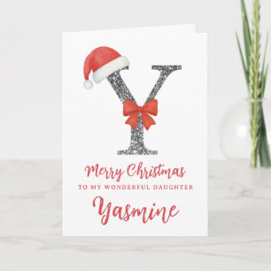 Personalised Christmas Card - Letter Y