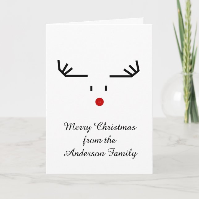 Personalised Christmas Card - Rudolph Red Nose (Front)