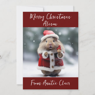 Personalised Christmas Card Santa Hamster