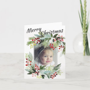 Personalised Christmas Card - Winter Berries