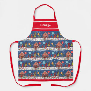 Personalised Christmas Gingerbread House Apron