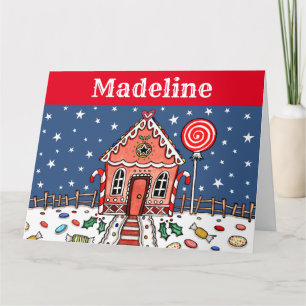 Personalised Christmas Gingerbread House  Card