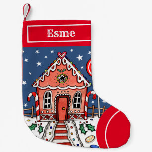 Personalised Christmas Gingerbread House Stocking
