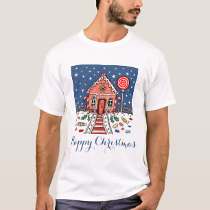 Personalised Christmas Gingerbread House T-Shirt