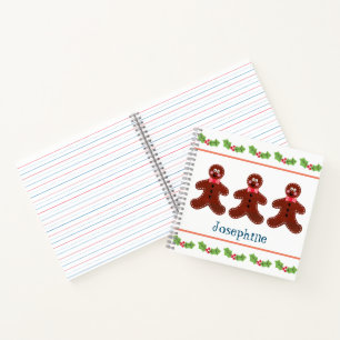 Personalised Christmas Gingerbread Man Notebook