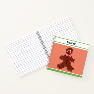 Personalised Christmas Gingerbread Man Notebook