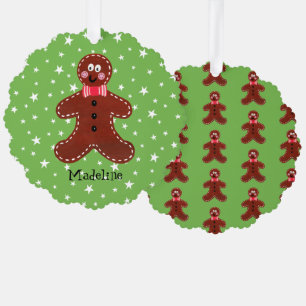 Personalised Christmas Gingerbread Man Ornament Card