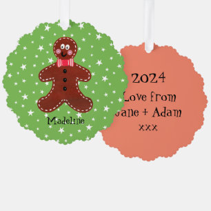 Personalised Christmas Gingerbread Man Ornament Card