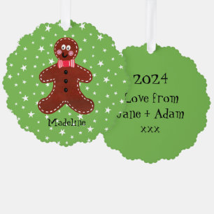 Personalised Christmas Gingerbread Man Ornament Card