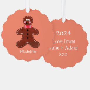 Personalised Christmas Gingerbread Man Ornament Card