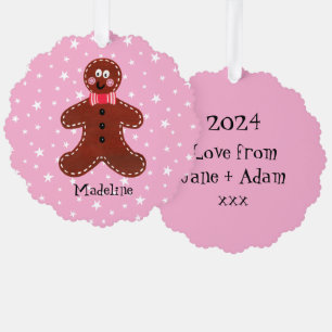 Personalised Christmas Gingerbread Man Ornament Card