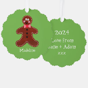 Personalised Christmas Gingerbread Man Ornament Card