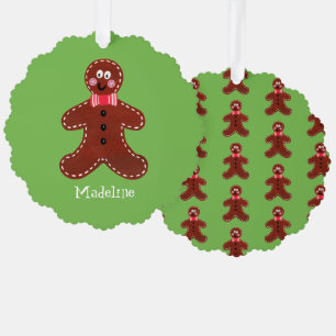 Personalised Christmas Gingerbread Man Ornament Card