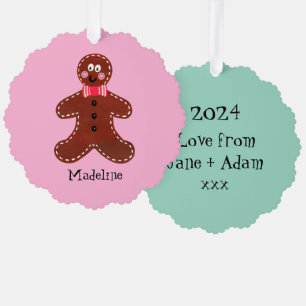 Personalised Christmas Gingerbread Man Ornament Card